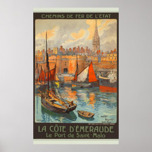 Poster Le Port de Saint-Malo