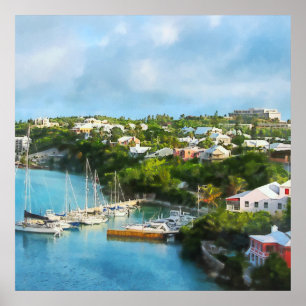Poster Le port de St George, Bermudes