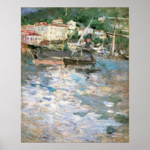 Poster Le Port, Nice par Berthe Morisot, Vintage Fine Art