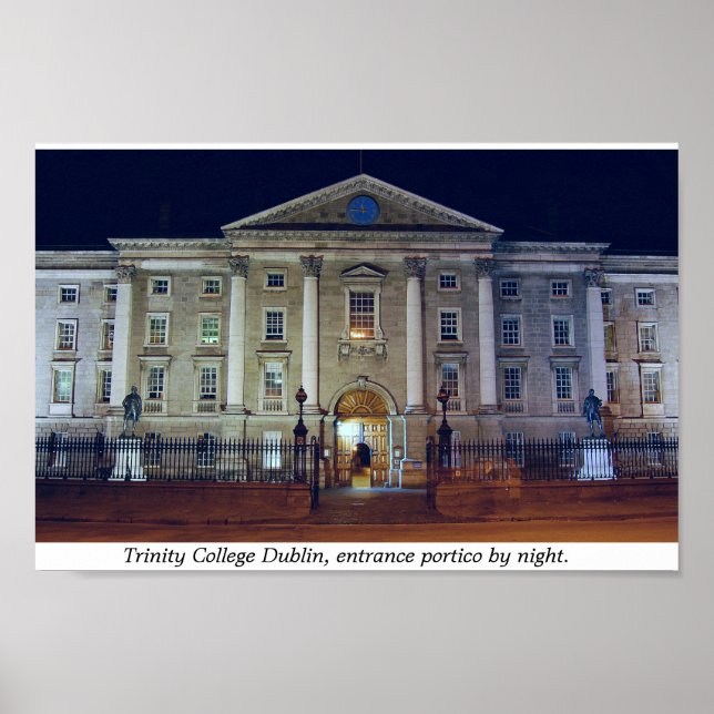 Poster Le porticio de Trinity College la nuit, Dublin Irl (Devant)