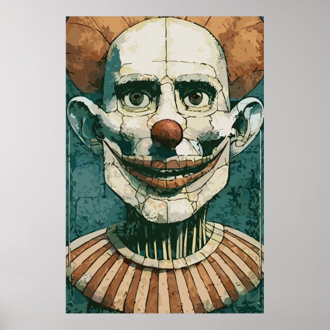 Poster le portrait de marionnette clown (Devant)