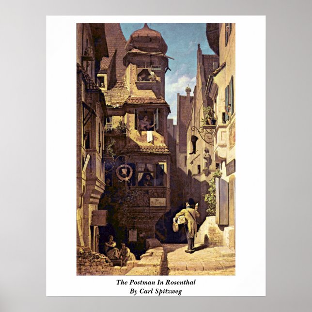Poster Le Postman À Rosenthal Par Carl Spitzweg (Devant)