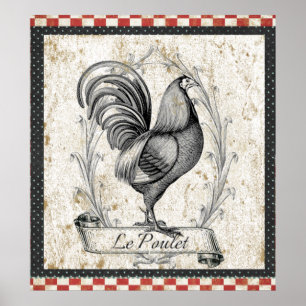 Poster Le Poulet Poulet Vintage