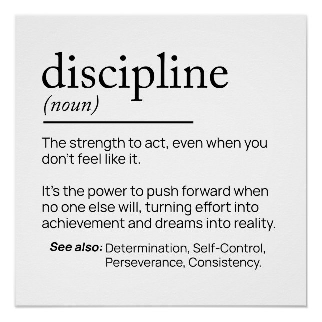 Poster Le pouvoir de la discipline (Devant)