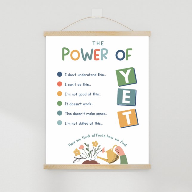 Poster Le pouvoir de l'affiche de classe YET (The power of yet is a great addition to any classroom or office area.)