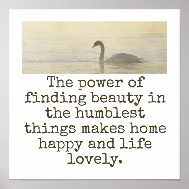 Poster Le Pouvoir De Trouver La Beauté - Citation De Beau (Devant)