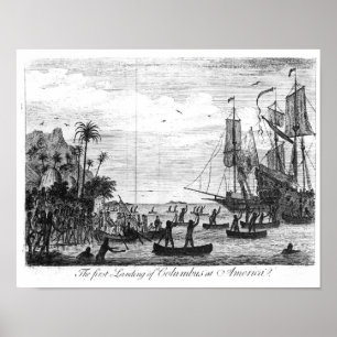 Poster Le premier atterrissage de Columbus chez