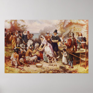 Poster Le premier thanksgiving 1621