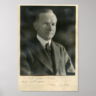 Poster Le président américain Calvin Coolidge