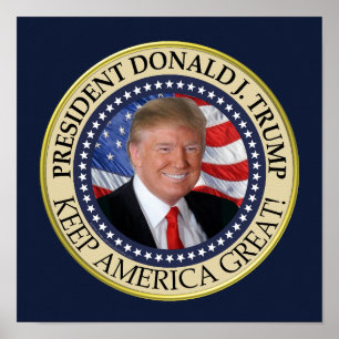 Poster Le président Donald Trump 2020 garde l'Amérique gr