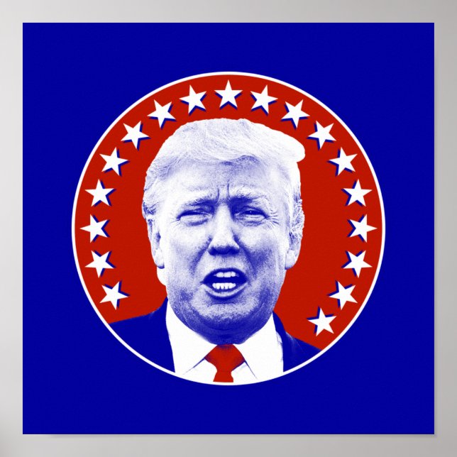 Poster Le président Donald Trump en rouge (Devant)