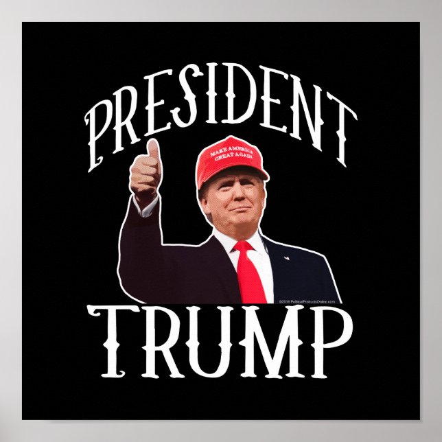 Poster Le président Donald Trump, le Casquette rouge lève (Devant)