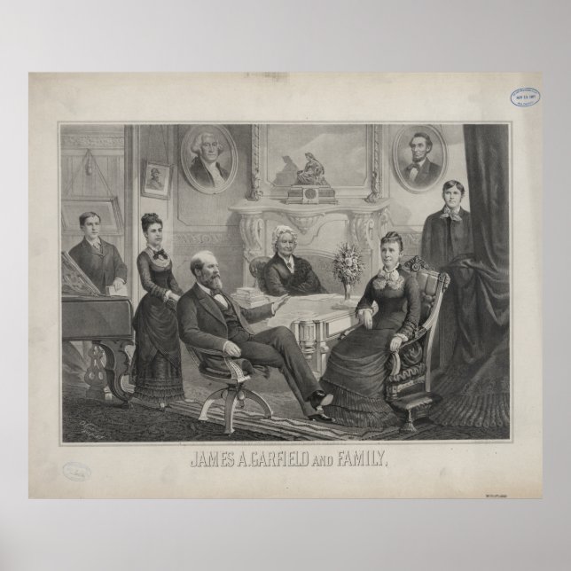 Poster LE PRÉSIDENT JAMES ABRAM GARFIELD et sa famille (Devant)