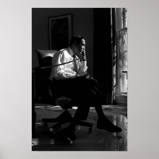 Poster Le Président Obama Au Bureau Ovale - 2009 (Devant)