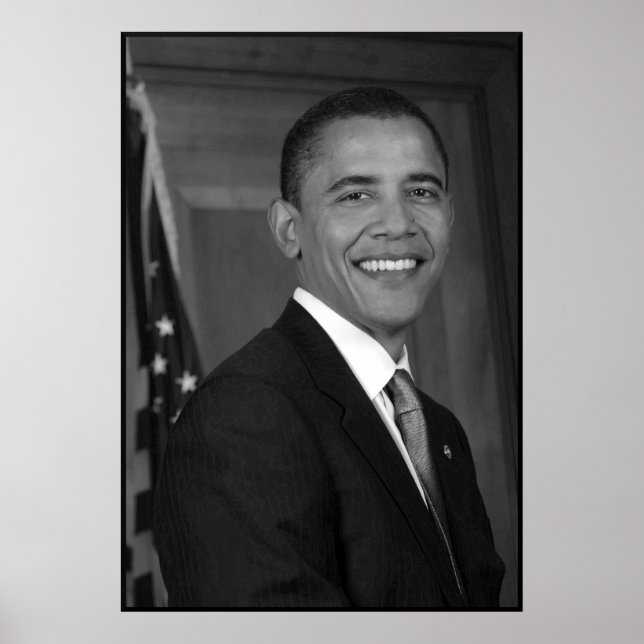 Poster Le président Obama - en noir et blanc (Devant)