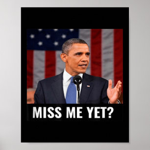 Poster Le président Obama et le Drapeau américain font un