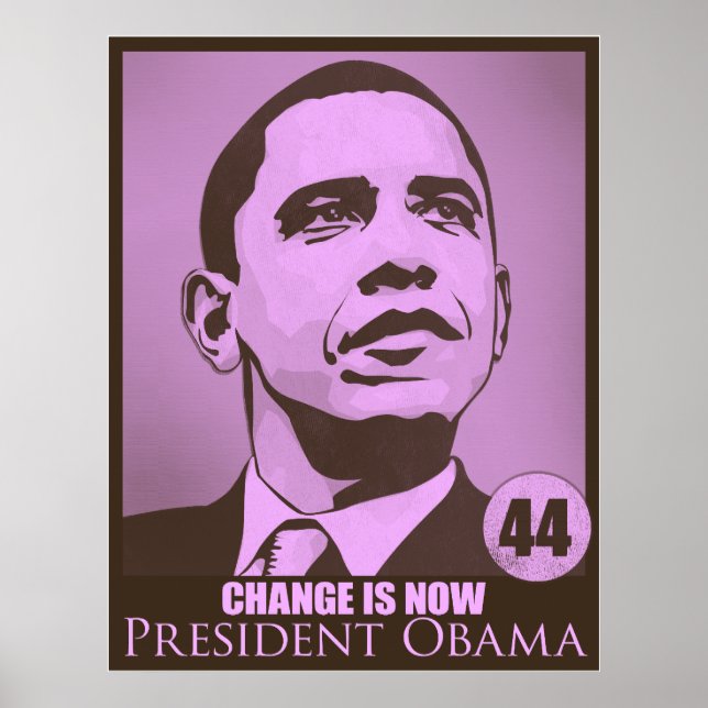 Poster Le président Obama, le changement est maintenant r (Devant)