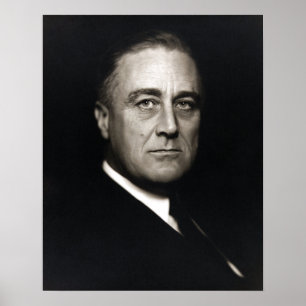 Poster Le président Vintage Franklin D. Portrait de Roose