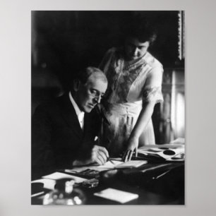 Poster Le Président Wilson et première Madame Édith -