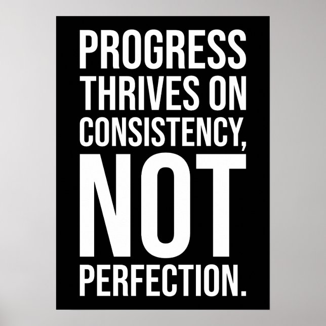 Poster Le Progrès Est Cohérence vs Perfection, Gym, Hustl (Devant)