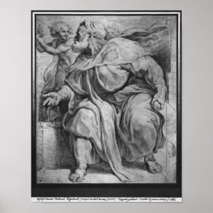 Poster Le prophète Ezekiel, après Michangelo Buonarroti