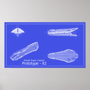 Poster Le prototype X-2 de Kneall de galaxie Blueprints