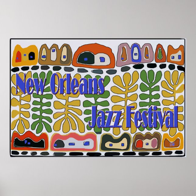 Poster Le quartier Abstrait, Festival de Jazz (Devant)
