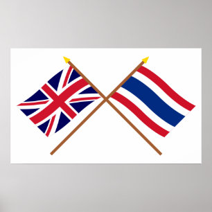 Poster Le R-U et les drapeaux croisés par Thaïlande