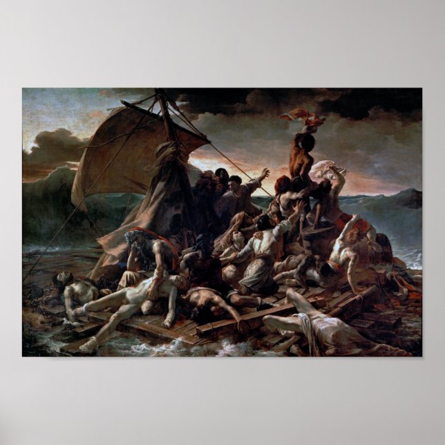 Poster Le radeau de la Méduse, Theodore Gericault (Devant)