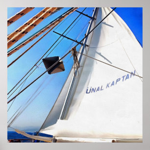 Poster Le Réaliste Ajuste Les Voiles Art Nautique