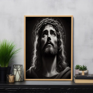 Poster Le regard divin de l'espérance de Jésus-Christ