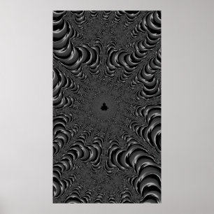Poster Le Repaire de la Reine Monochrome Fine Fractal Abs