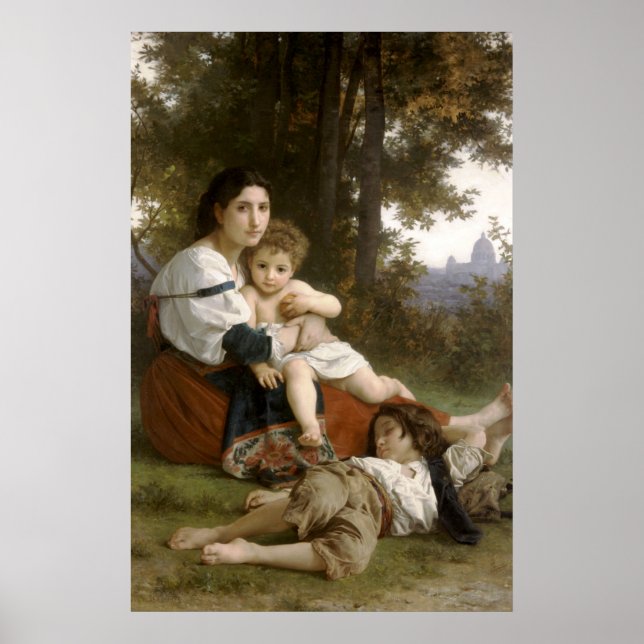 Poster Le Repos (Le Reste) William-Adolphe Bouguereau (Devant)