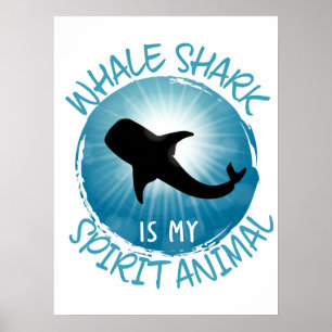 Poster Le requin baleine est mon esprit animal
