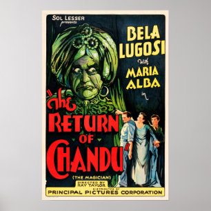 Poster Le retour de Chandu 1934 Ancien film de Thriller d