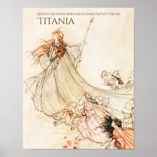 Poster Le rêve de la nuit d'été Titania Arthur Rackham