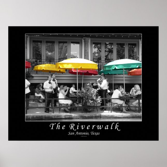 Poster Le Riverwalk à San Antonio, Texas (Devant)