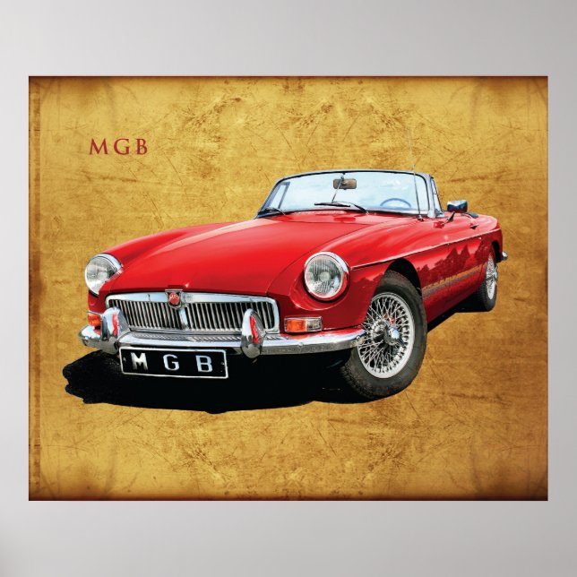 Poster Le roadster Classic MG MGB (Devant)