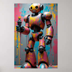 Poster Le robot de graffiti