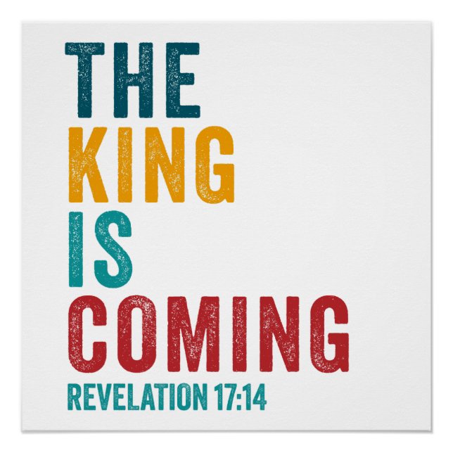 Poster Le ROI arrive - Apocalypse 17:14 Christian (Devant)