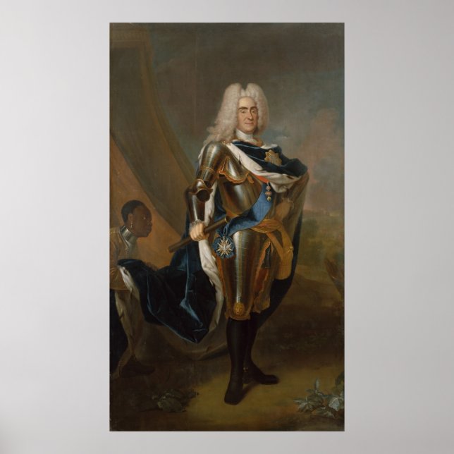 Poster Le roi Auguste II de Pologne, avant 1730 (Devant)