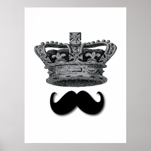 Poster Le roi Couronne et Moustache