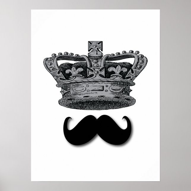 Poster Le roi Couronne et Moustache (Devant)