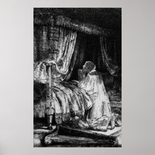 Poster Le Roi David à la prière, 1652