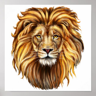 Poster Le Roi de la Jungle. Le Lion Majestueux