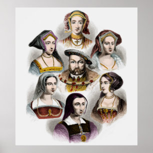 Poster Le Roi Henry VIII de l'Angleterre ses six