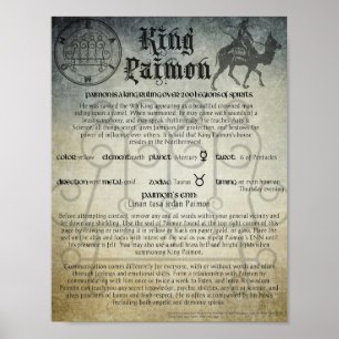 Poster Le roi Paimon Goetia démonique