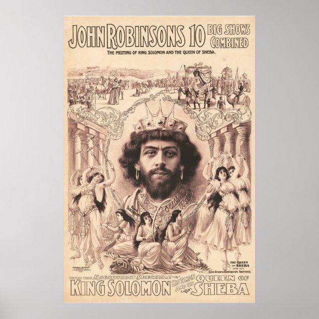 Poster Le Roi Salomon Entouré De Danseuses (Devant)