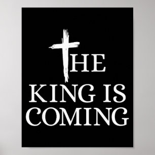 Poster Le roi vient Christianisme Verset de la Bible Chri
