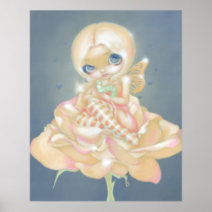 Poster Le Rose malade ART IMPRIMER Fleur de fée imaginair